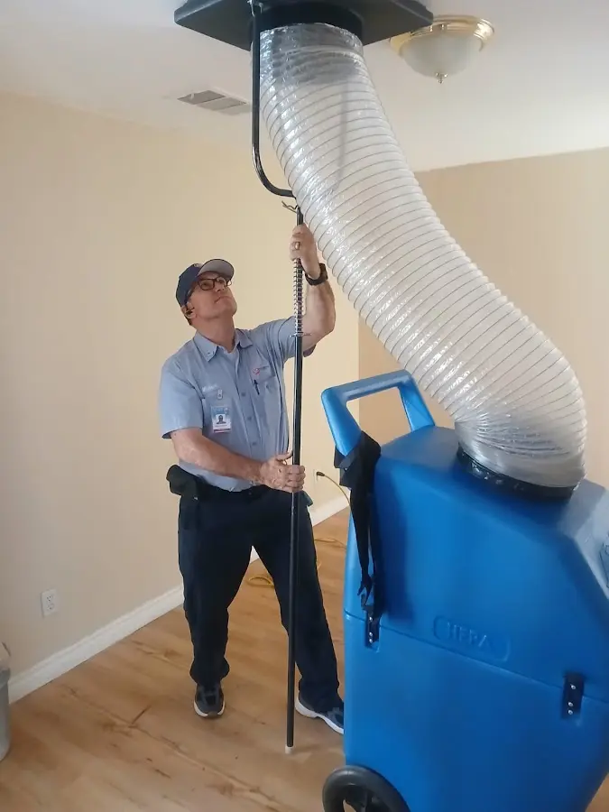 Mini Split Installation technician using HEPA equipment in Carroll